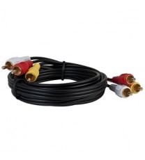 6' 3 RCA (M) to 3 RCA (M) Composite Video/Audio Cable w/Gold-Plated Connectors (Black)