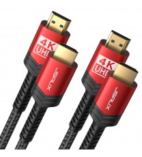 4K HDMI Cable 2 Pack 6ft, JSAUX 18Gbps High Speed HDMI 2.0 Braided Cord