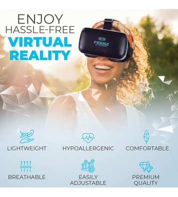 Virtual Reality Headset Compatible with iPhone and Android + Built-in Button