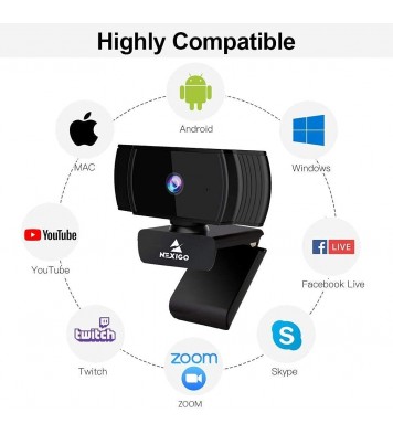 NexiGo N930AF Webcam with Software Control, Stereo Microphone and Privacy Cover