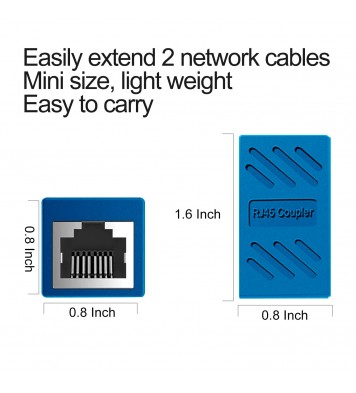 RJ45 Coupler, Ethernet Inline Coupler, Cat5 Adapter (Blue 20 Pcs)