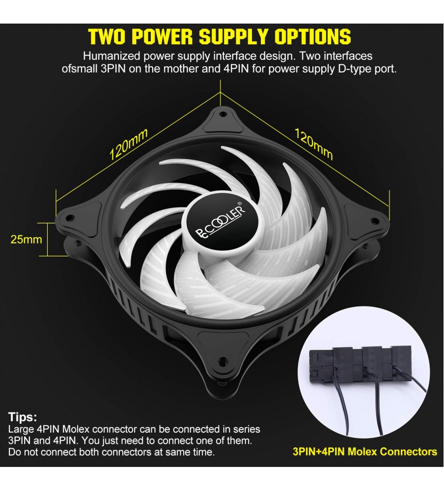 Blazers 120mm CPU Fan Cooler Case Chassis Cooling Dual Ring Double