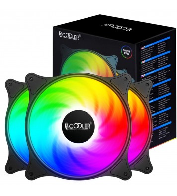 PCCOOLER 120mm Case Fan 3 Pack Magic Moon Series, PC-FX120 High Performance Cooling