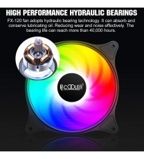 PCCOOLER 120mm Case Fan 3 Pack Magic Moon Series, PC-FX120 High Performance Cooling