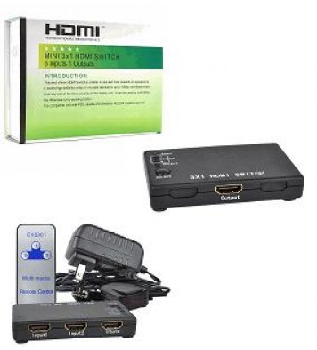 Ultra Slim 3-Port (3 In, 1 Out) HDMI Switch w/Remote Control - Adds Two More HDMI Ports!