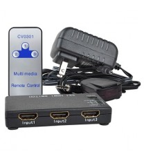 Ultra Slim 3-Port (3 In, 1 Out) HDMI Switch w/Remote Control - Adds Two More HDMI Ports!