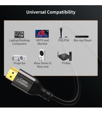 HDMI Cables, CableCreation 8K HDMI 2.1 AM to AM Cable (48Gbps, 8K/60Hz)