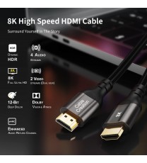 HDMI Cables, CableCreation 8K HDMI 2.1 AM to AM Cable (48Gbps, 8K/60Hz)