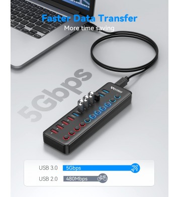 Powered USB 3.0 Hub, Wenter 11-Port USB Hub Splitter