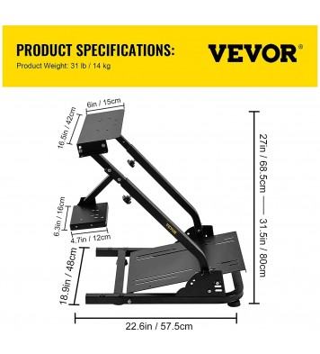 VEVOR G920 Racing Steering Wheel Stand Shifter Mount fit for Logitech