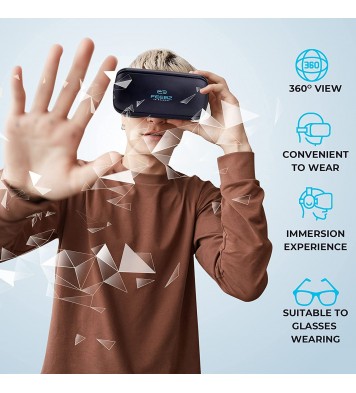 Virtual Reality Headset Compatible with iPhone and Android + Built-in Button