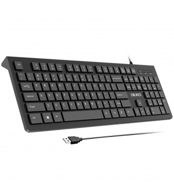 Plug Play USB Wired Keyboard, Low Profile Chiclet Keys, Large Number Pad