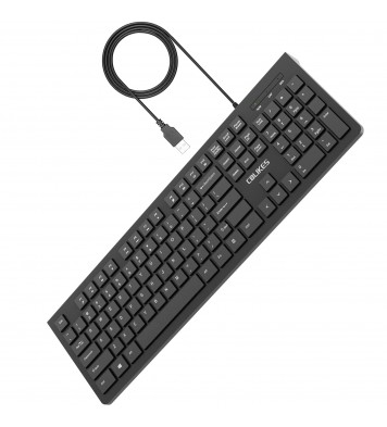 Plug Play USB Wired Keyboard, Low Profile Chiclet Keys, Large Number Pad