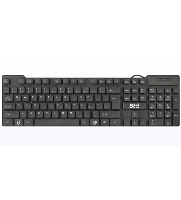 BTO USB Wired Keyboard, 104 Keys with Numeric Pad, Anti Spill and Dust Proof