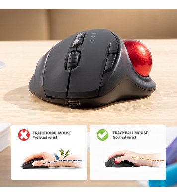 2.4G+Dual Bluetooth Wireless Trackball Mouse