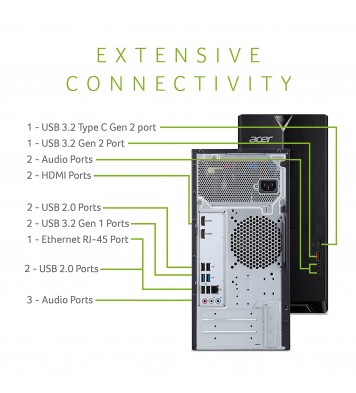 Acer Aspire TC-1660-UA19 Desktop, 10th Gen Intel Core i5-10400 6-Core Processor