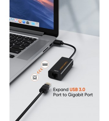 USB Ethernet Adapter, CableCreation USB 3.0 to 10/100/1000 Gigabit Wired LAN Network Adapter Compatible for Windows, MacBook, macOS, Mac Pro Mini, Laptop, PC and More