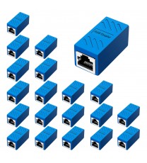 RJ45 Coupler, Ethernet Inline Coupler, Cat5 Adapter (Blue 20 Pcs)