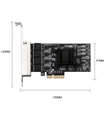 Quad-Port 2.5GBase-T PCIe Network Adapter RTL8125B 2500/1000/100Mbps