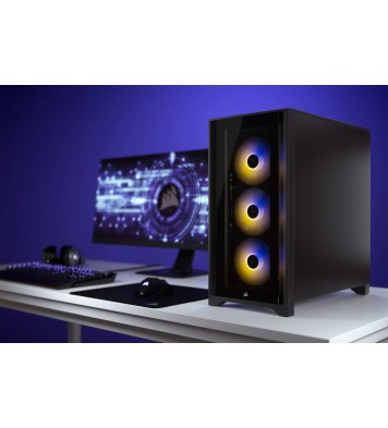 Corsair iCUE 4000X RGB Mid-Tower ATX PC Case - Black