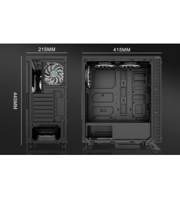 MUSETEX ATX PC Case Mid-Tower with 6pcs 120mm ARGB Fans