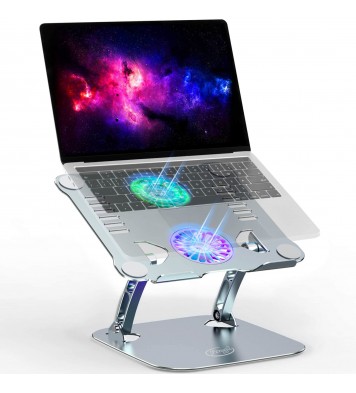 Fengjie Aluminum Height Adjustable Laptop Cooling Pad Stand with Double Fan for Office Desk