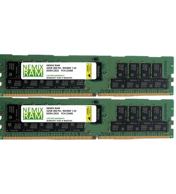 NEMIX RAM 64GB 2x32GB DDR4-2933 PC4-23400 2Rx4 ECC Registered Server Memory by NEMIX RAM