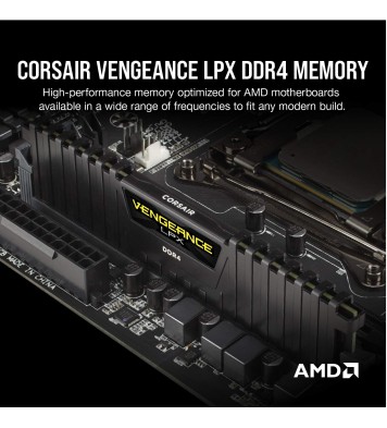 Corsair Vengeance LPX 16GB (2x8GB) DDR4 DRAM 3200MHz C16 Desktop Memory Kit - Black (CMK16GX4M2B3200C16)